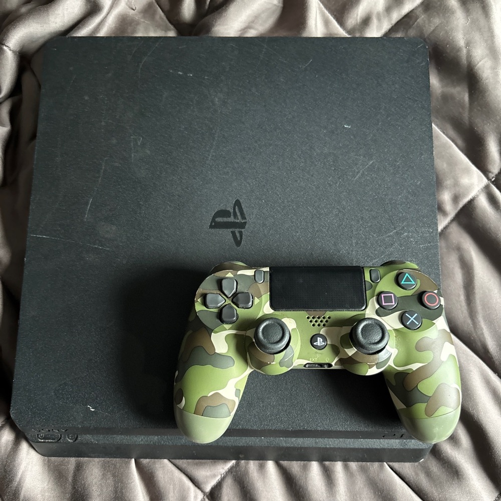 Sony Black PlayStation Slim Consoles with Retro PS Logo